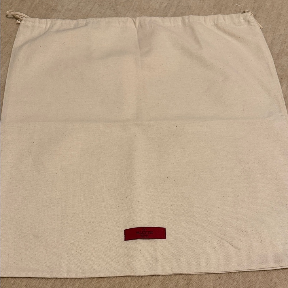 Valentino Garavani Cream Dust Bag with Red Label